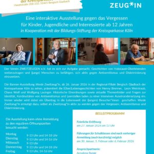 Ankündigung Zweitzeugen Ausstellung