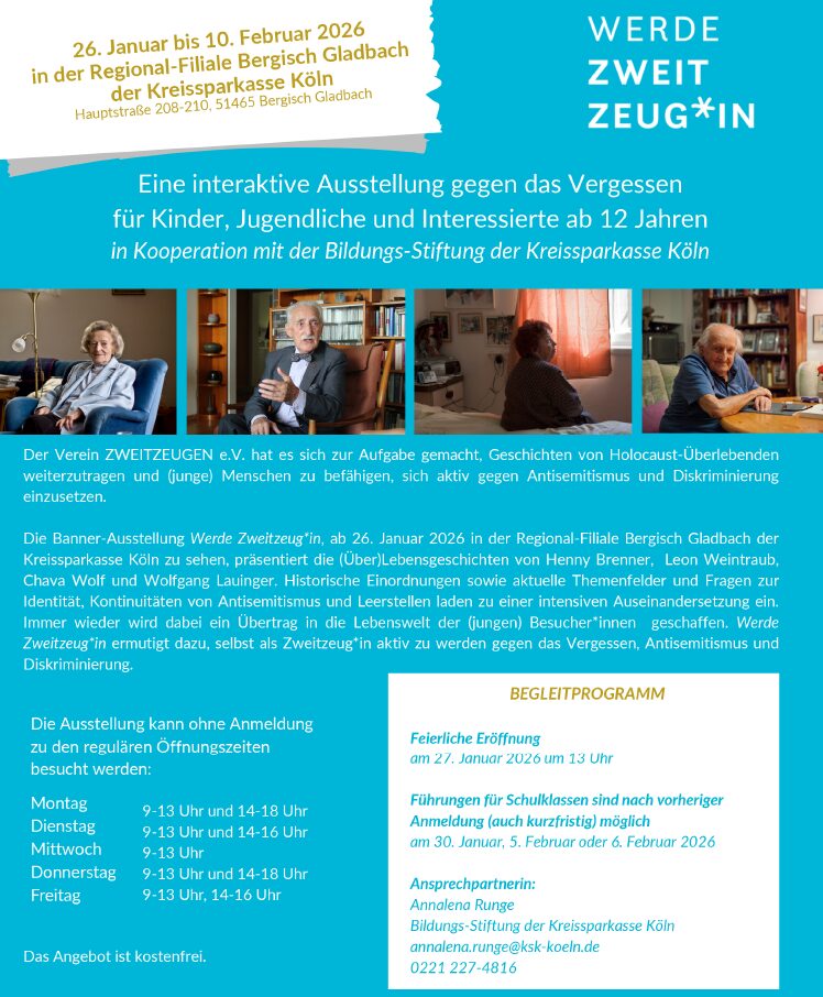 Ankündigung Zweitzeugen Ausstellung